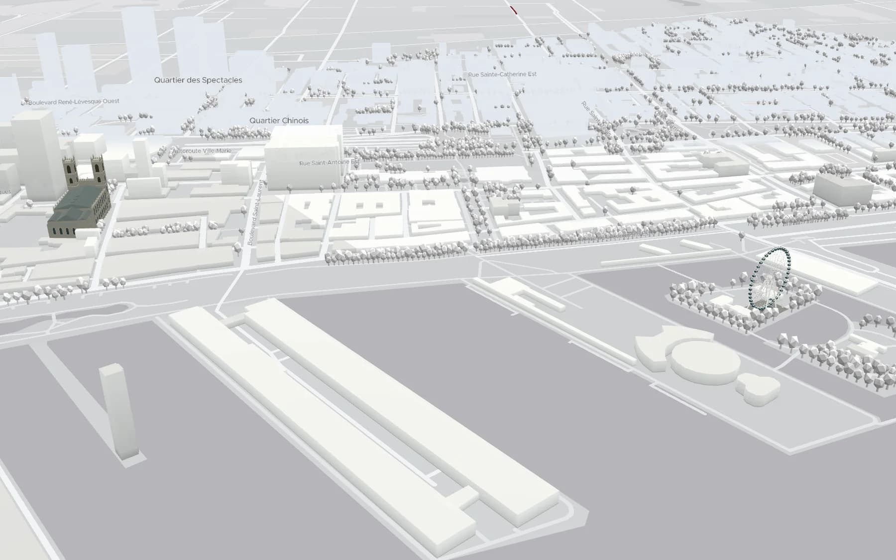 La Grande Roue and the Old Port of Montréal in Codriver’s 3D map.